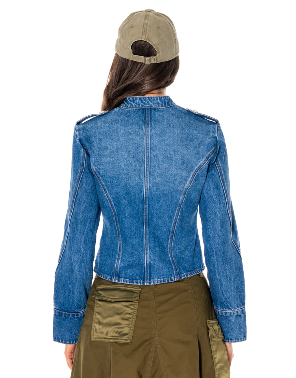 Denim Peplum Jacket - Denim