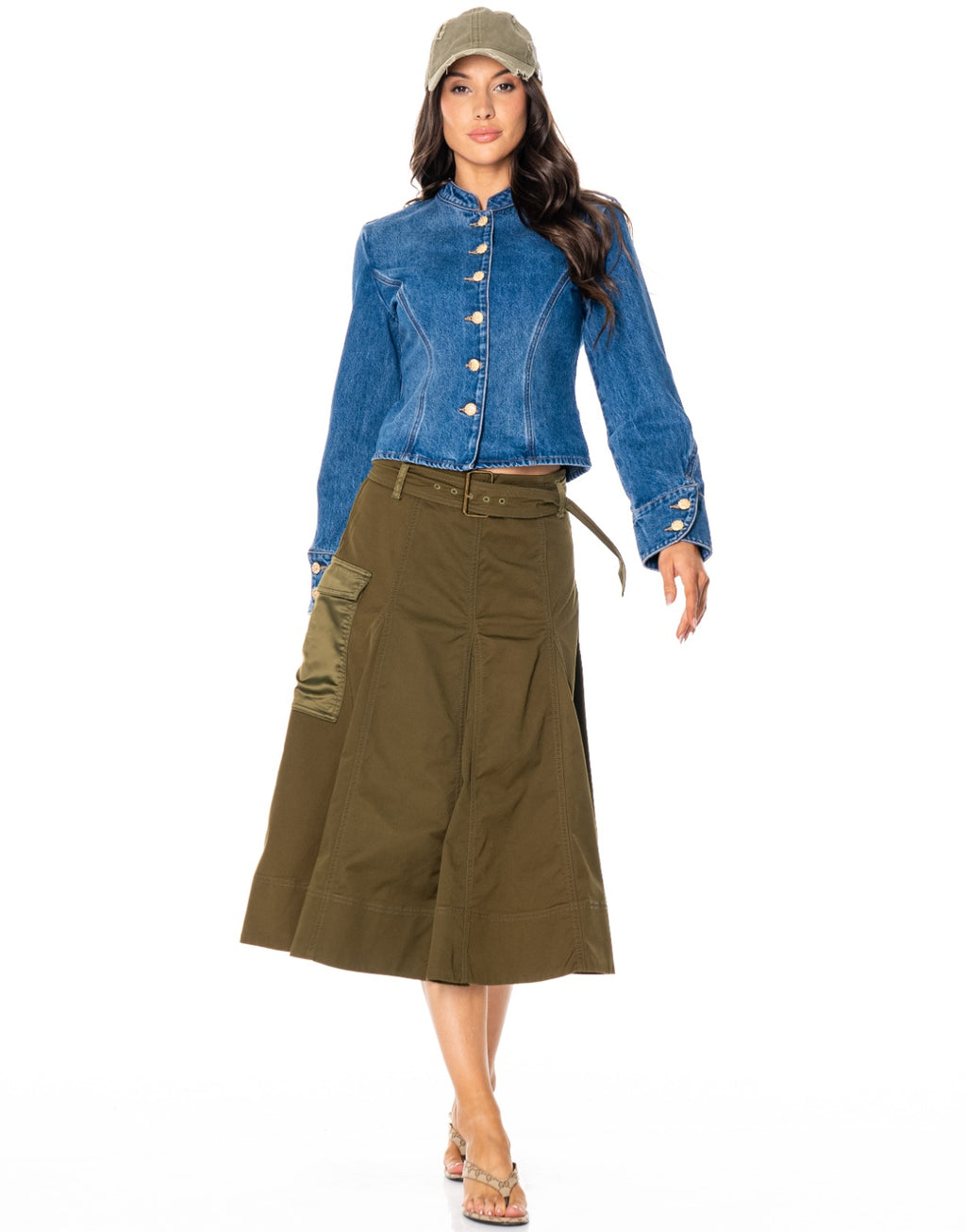 Denim Peplum Jacket - Denim