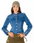 Denim Peplum Jacket - Denim