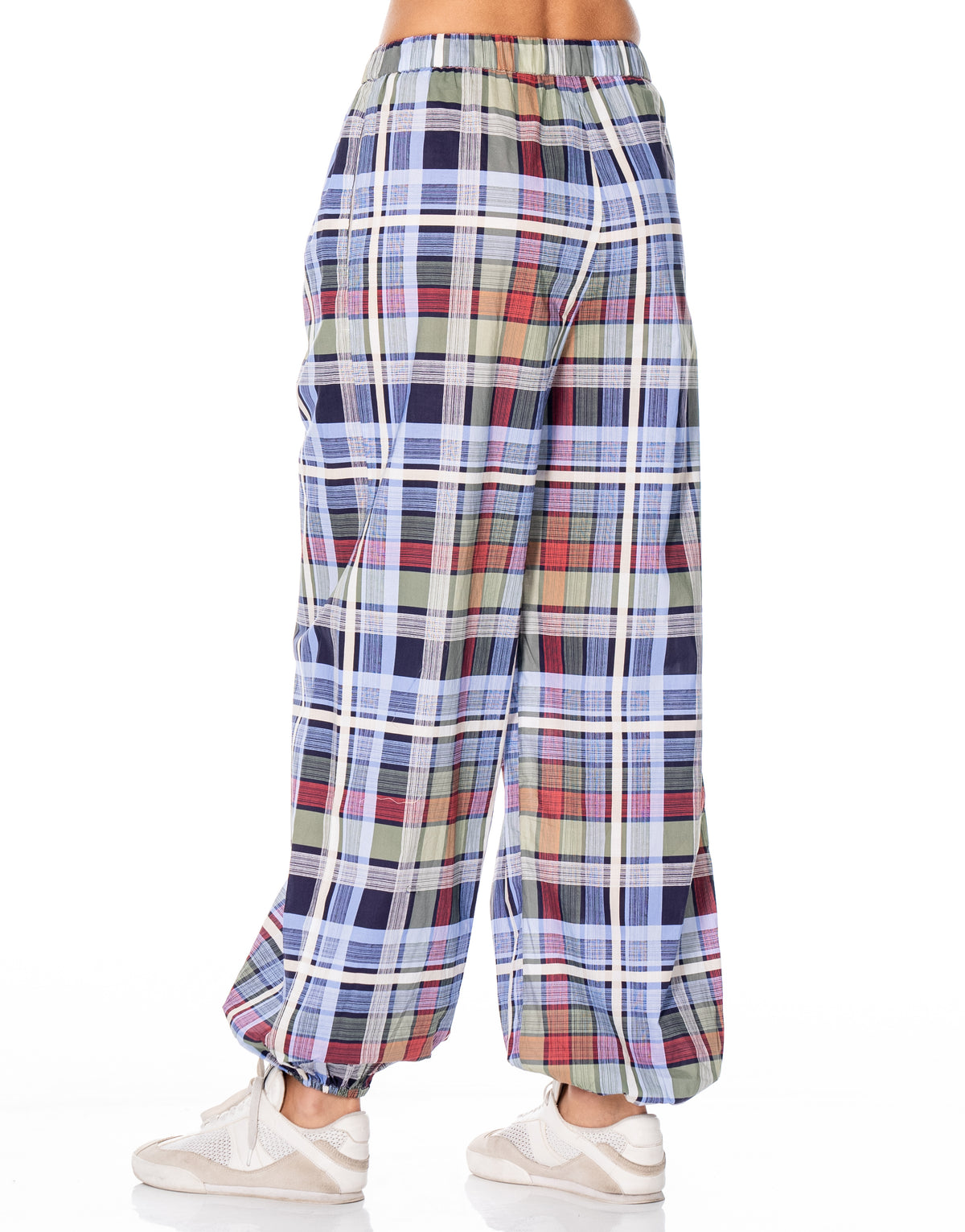 Plaid Balloon Pants - Blue