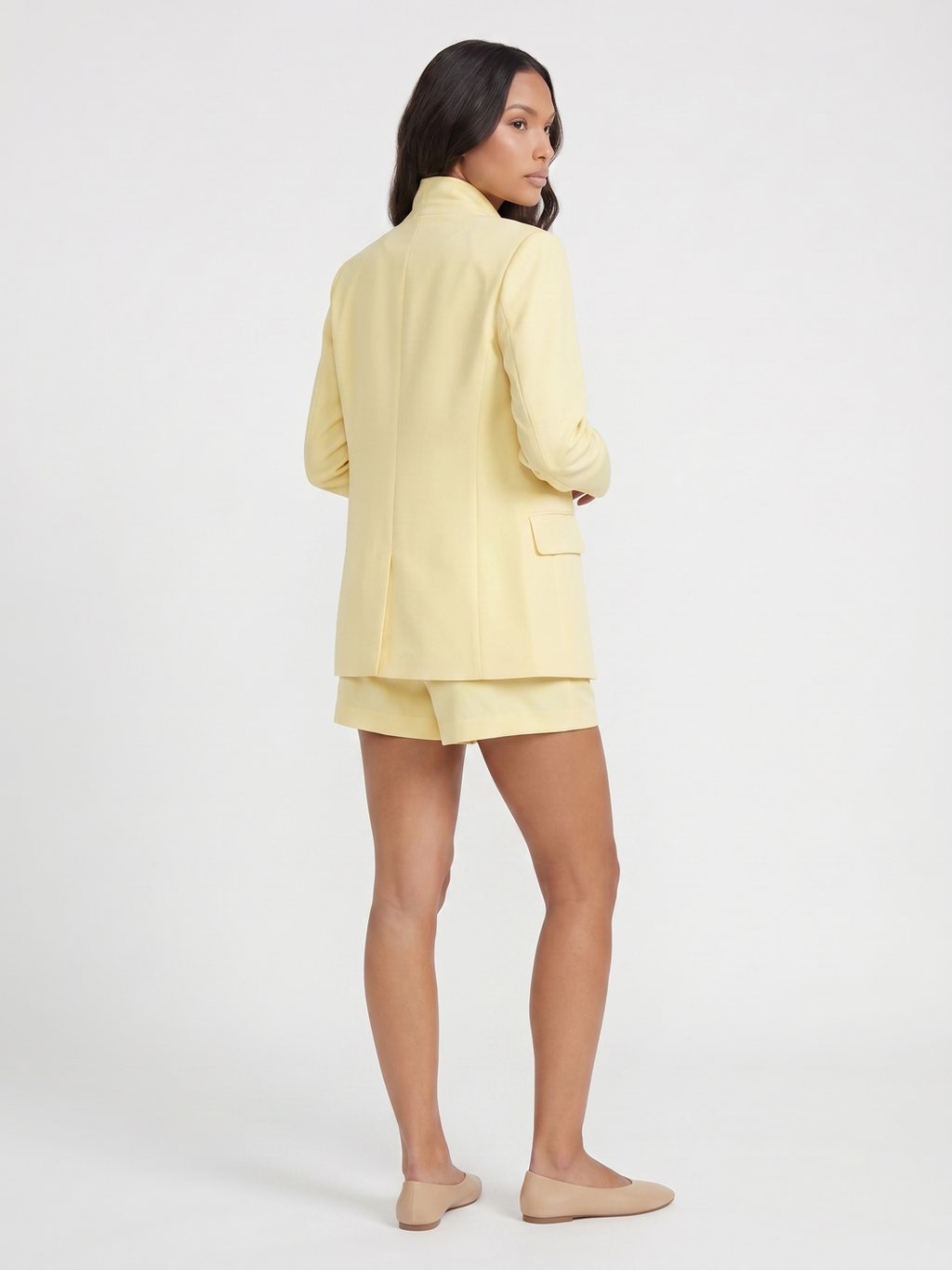 Blazer and Shorts Set - Yellow