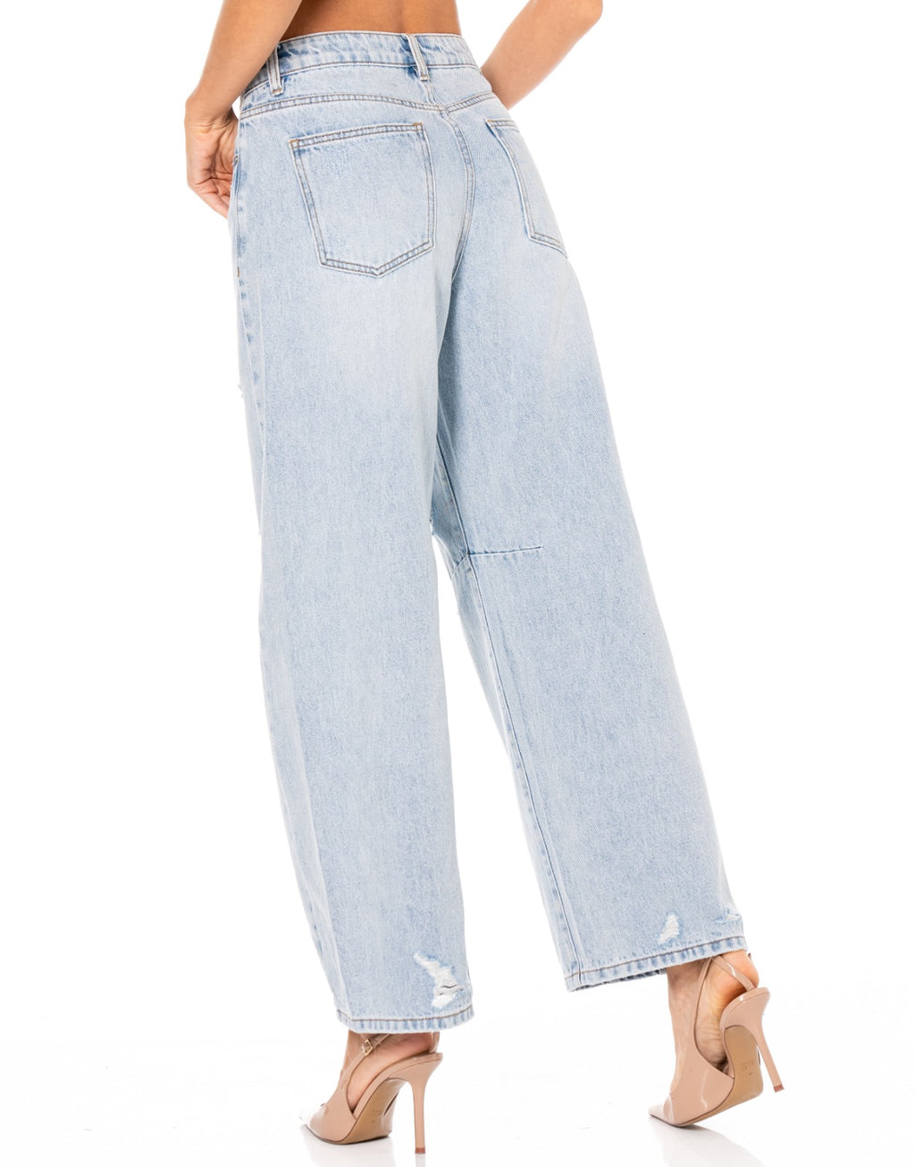 Lace Panel Jeans - Denim