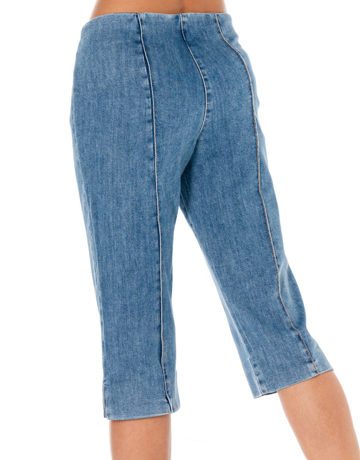 Denim Capri Shorts - Denim