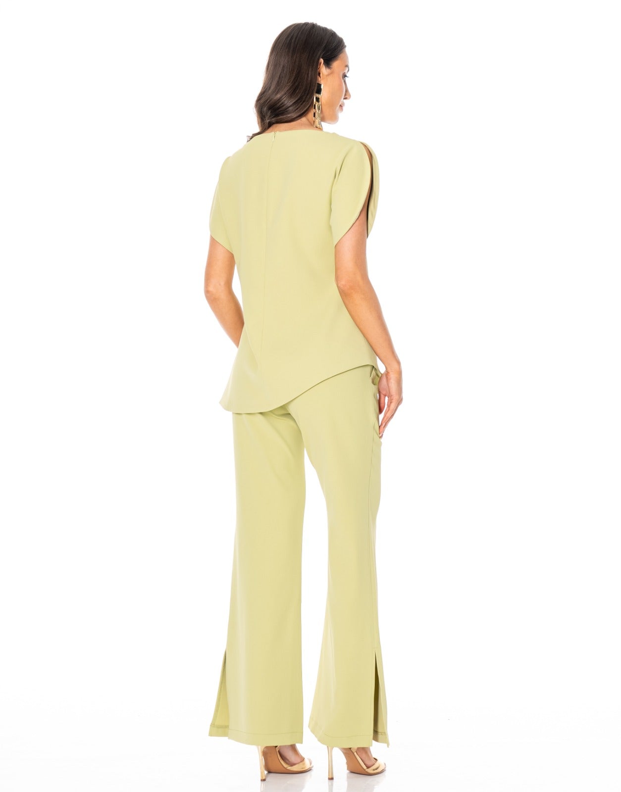 Boat Neck Two Piece Set - Green