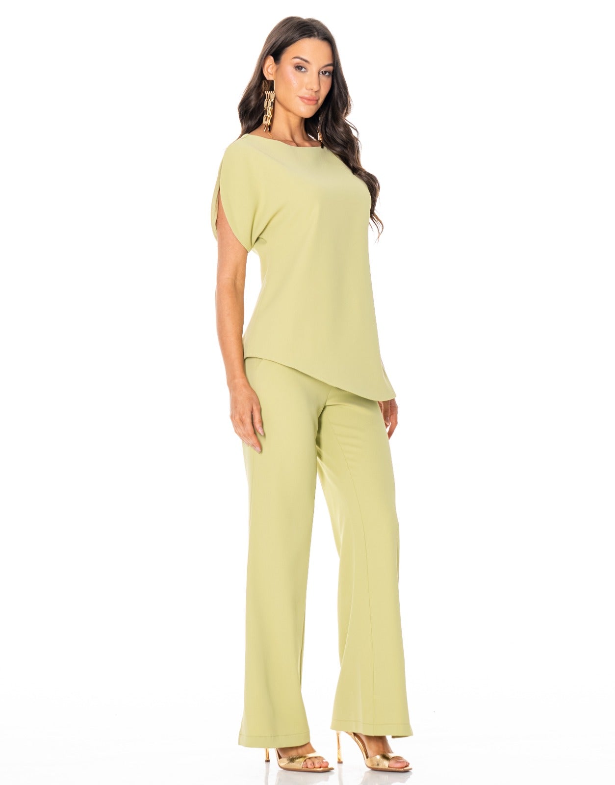 Boat Neck Two Piece Set - Green