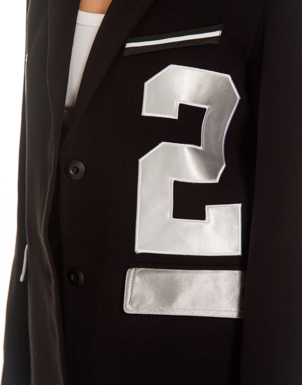 Varsity Patch Blazer and Track Pants Set - Black