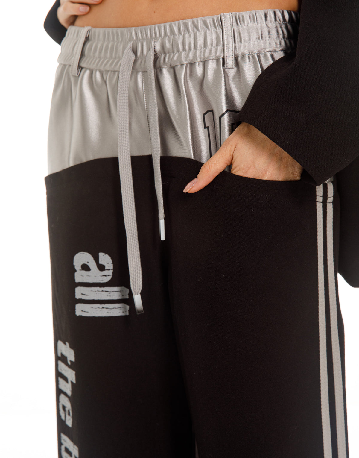Varsity Patch Blazer and Track Pants Set - Black