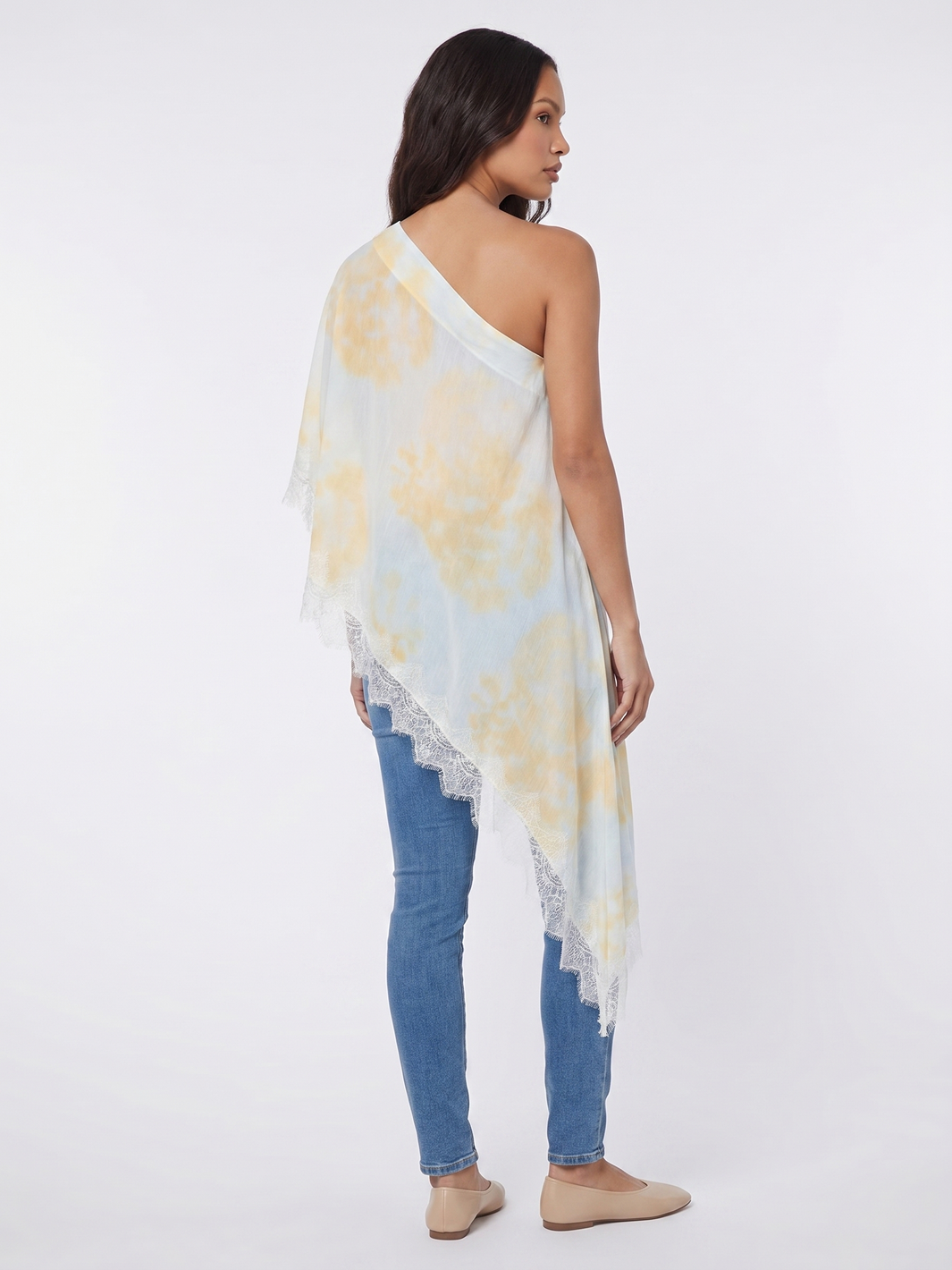 Asymmetrical Poncho Top - Beige