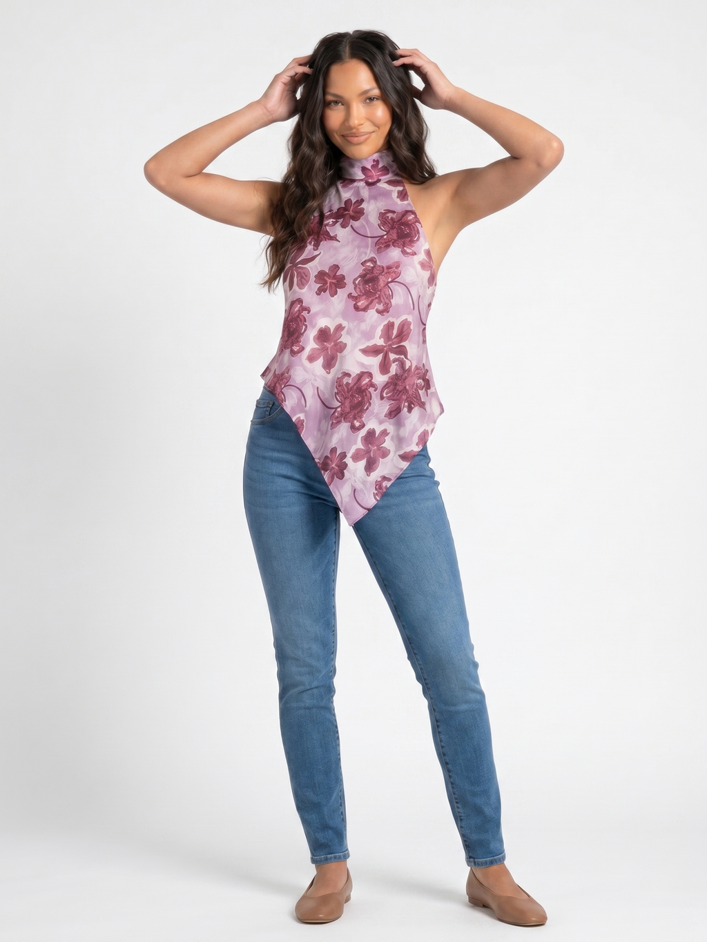 Sleeveless Halter Top - Purple