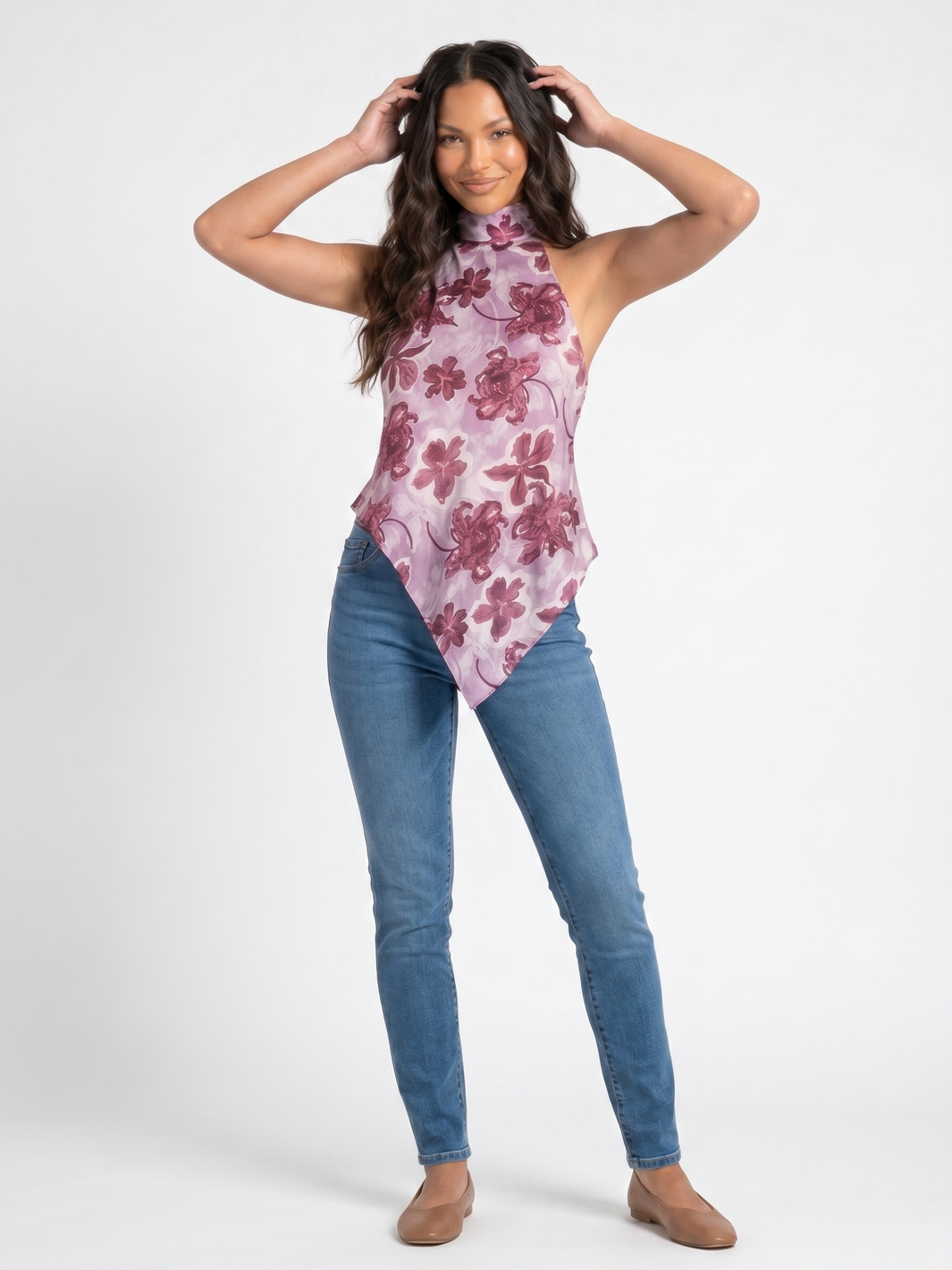 Sleeveless Halter Top - Purple