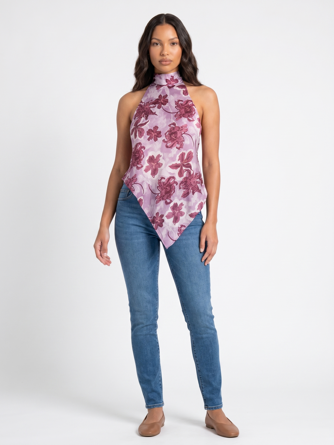 Sleeveless Halter Top - Purple