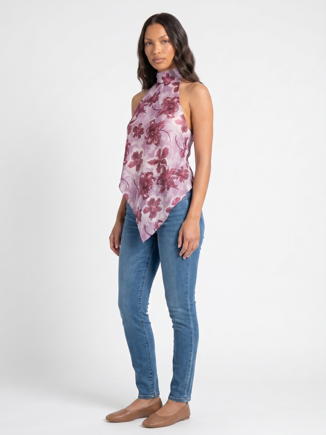 Sleeveless Halter Top - Purple