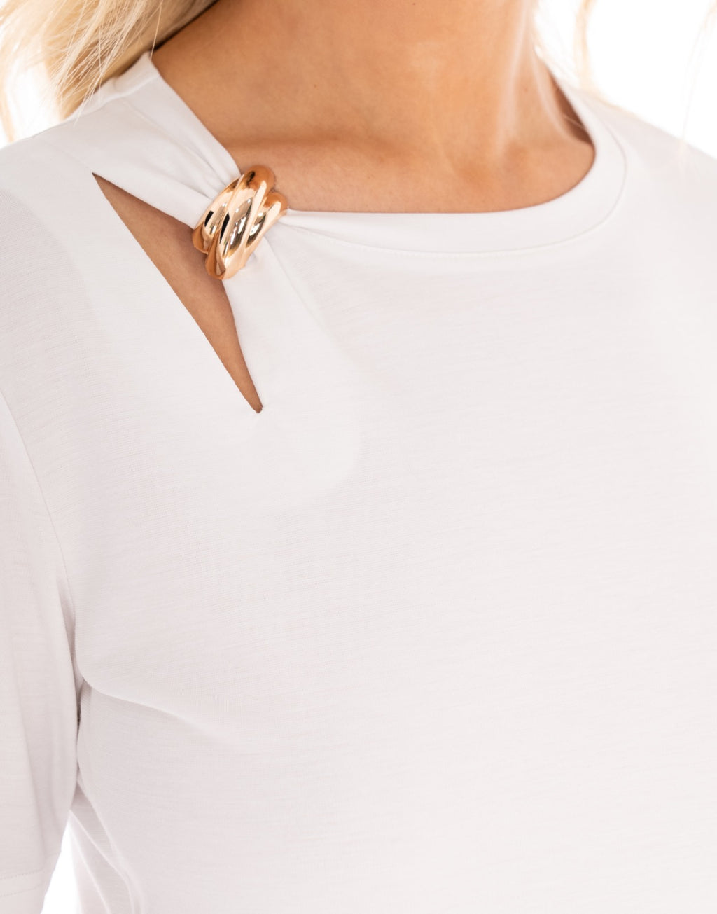 Ring Detail Tee - White