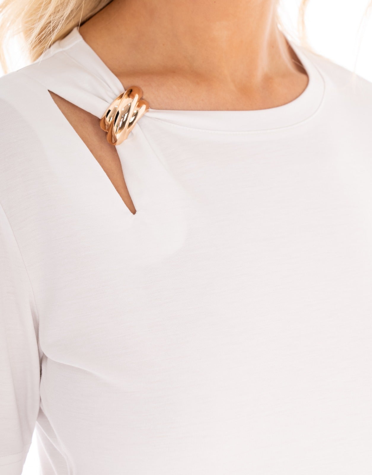 Ring Detail Tee - White