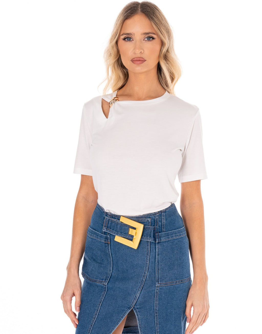 Ring Detail Tee - White