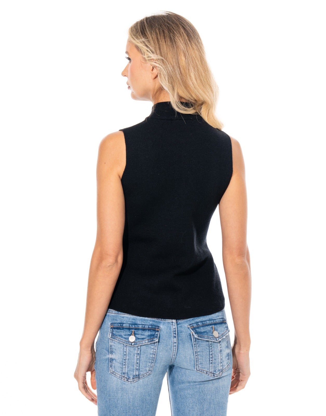 Military Button Vest - Black