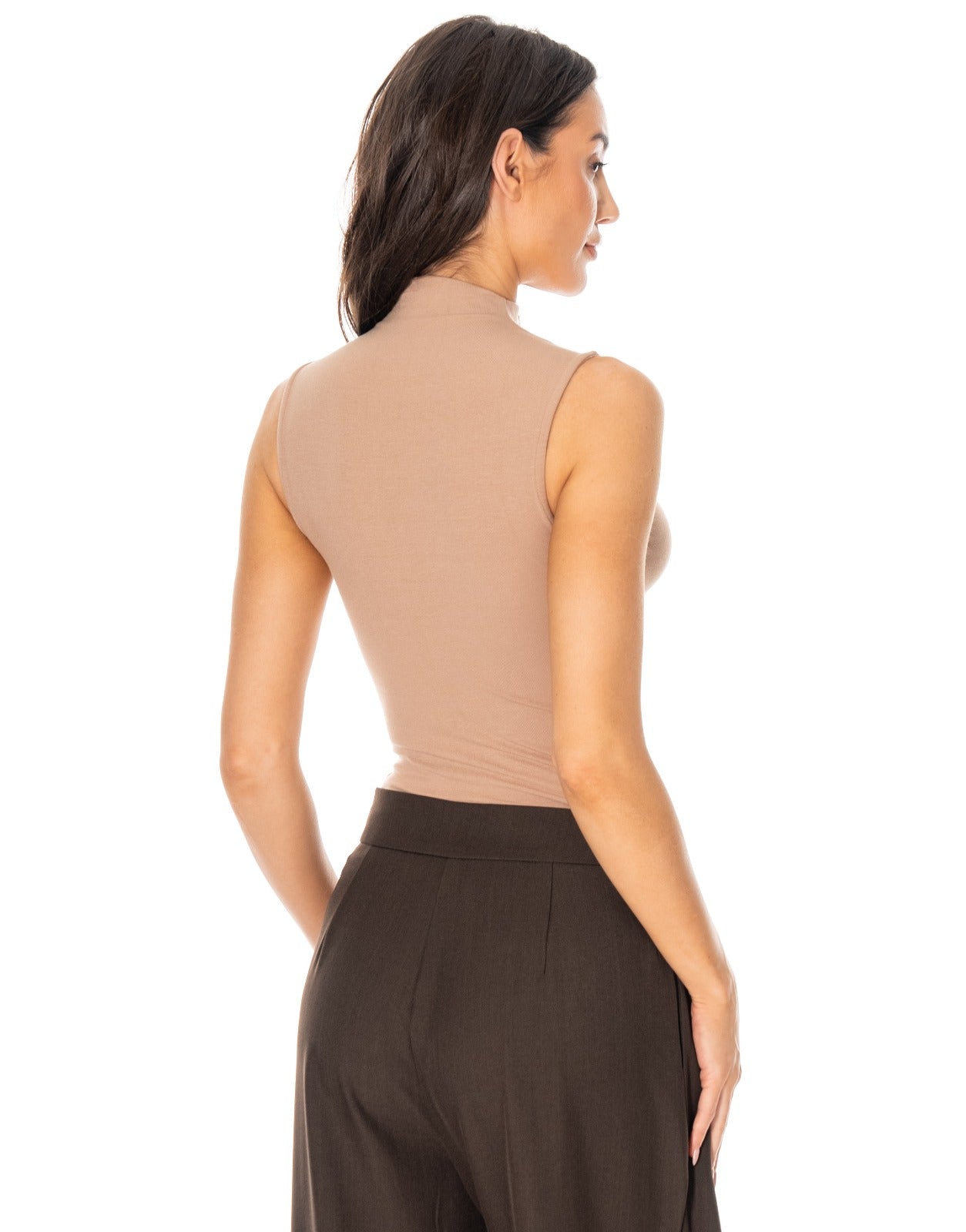 Sleeveless Knit Top - Camel