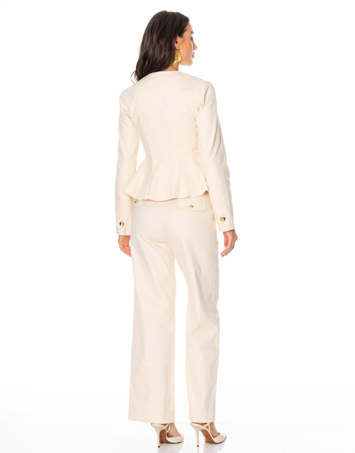 Peplum Jacket - Beige
