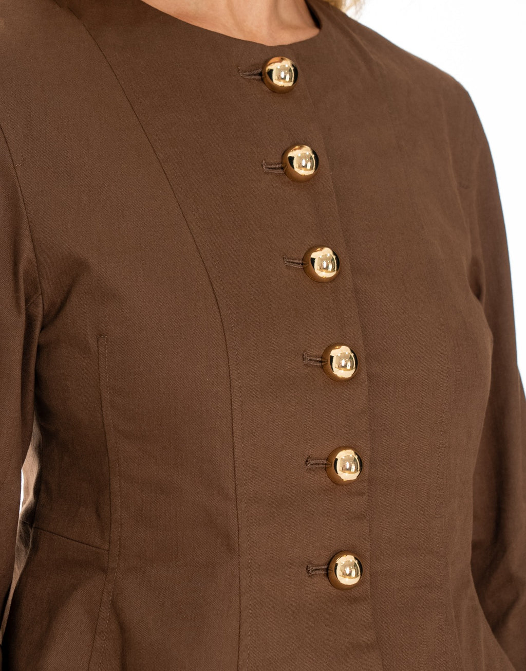 Peplum Jacket - Brown