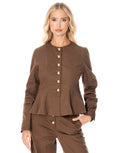 Peplum Jacket - Brown