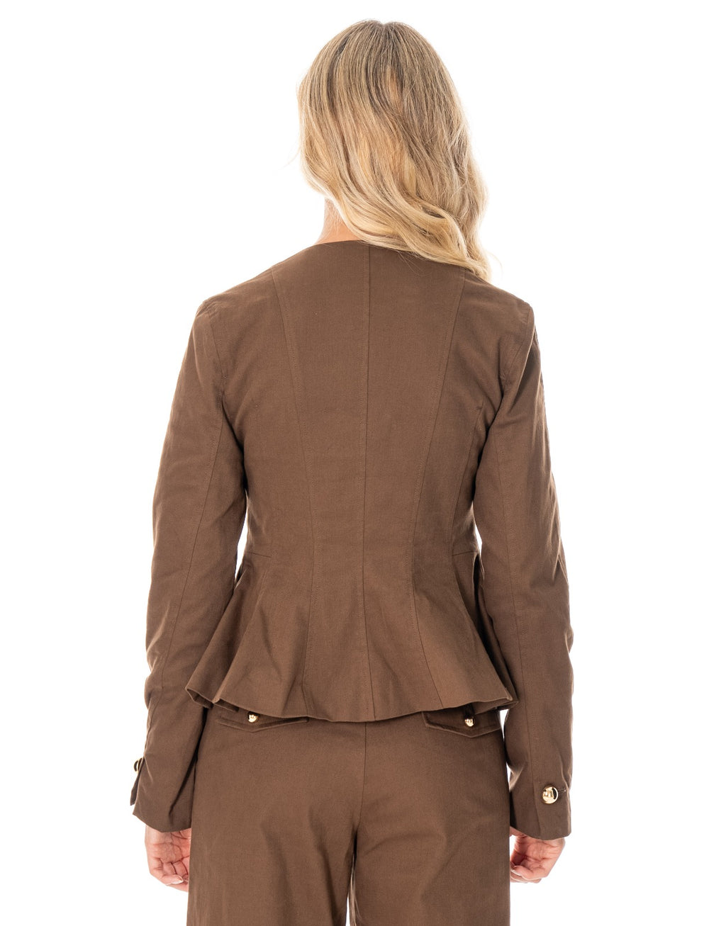 Peplum Jacket - Brown