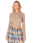 Flared Sleeve Crop Top - Camel