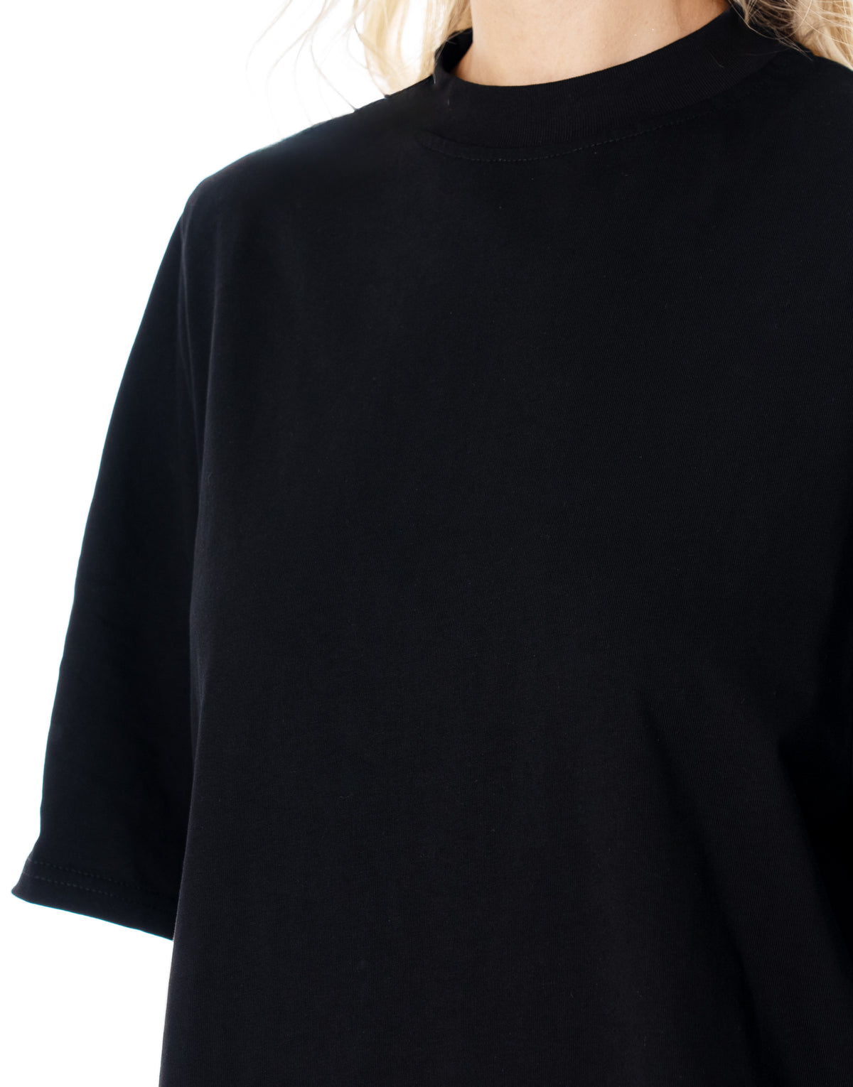 Oversized Cotton Tee Dress - Black