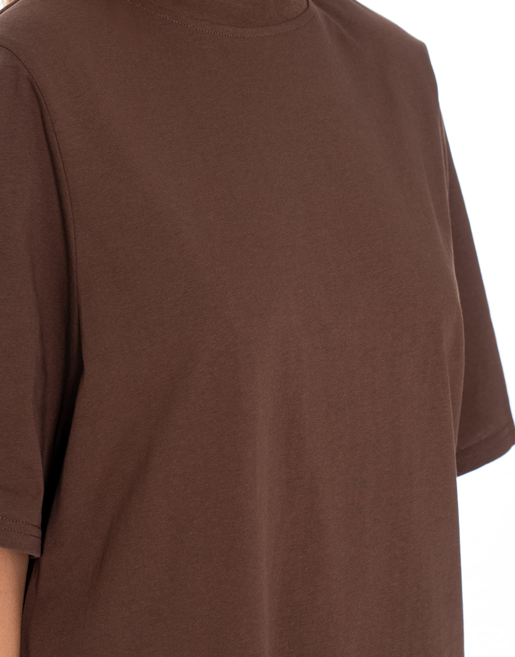 Oversized Cotton Tee Dress - Brown
