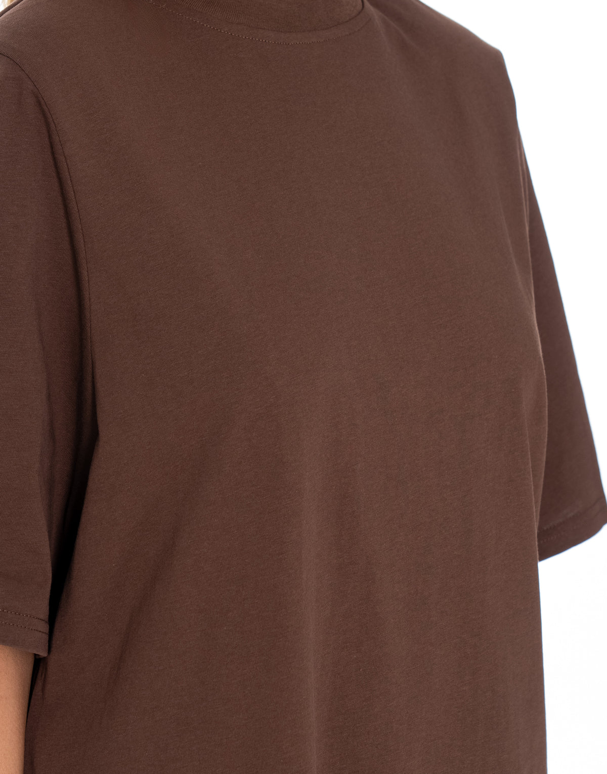 Oversized Cotton Tee Dress - Brown