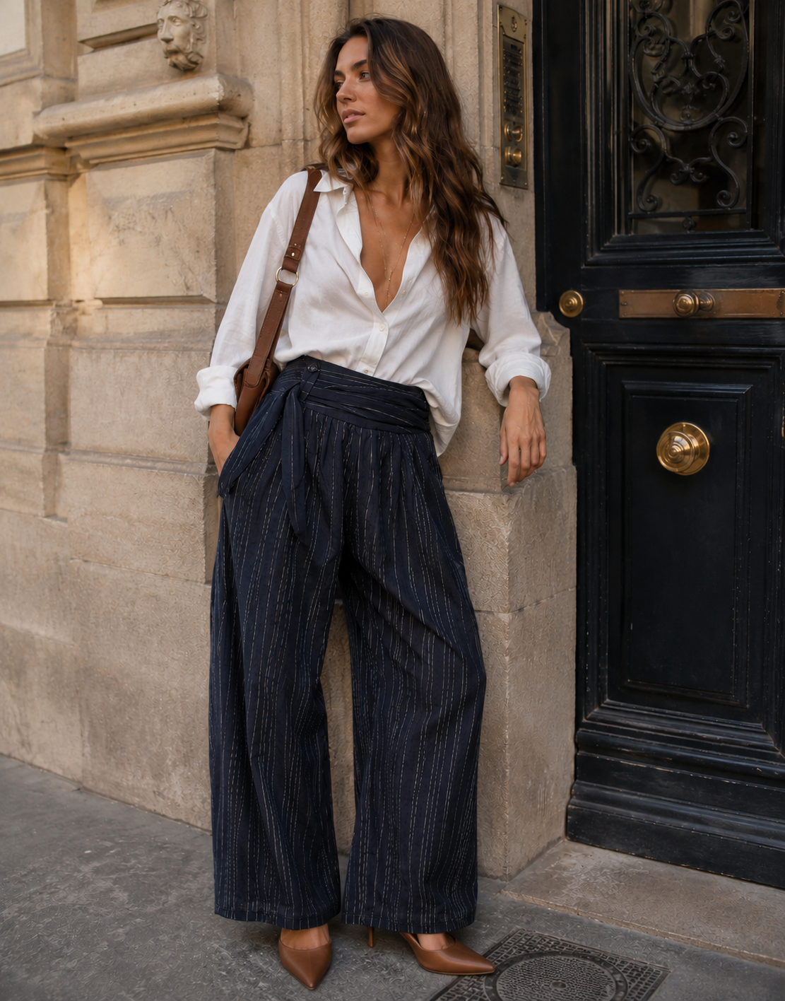 Wide-Leg Balloon Pant - Black