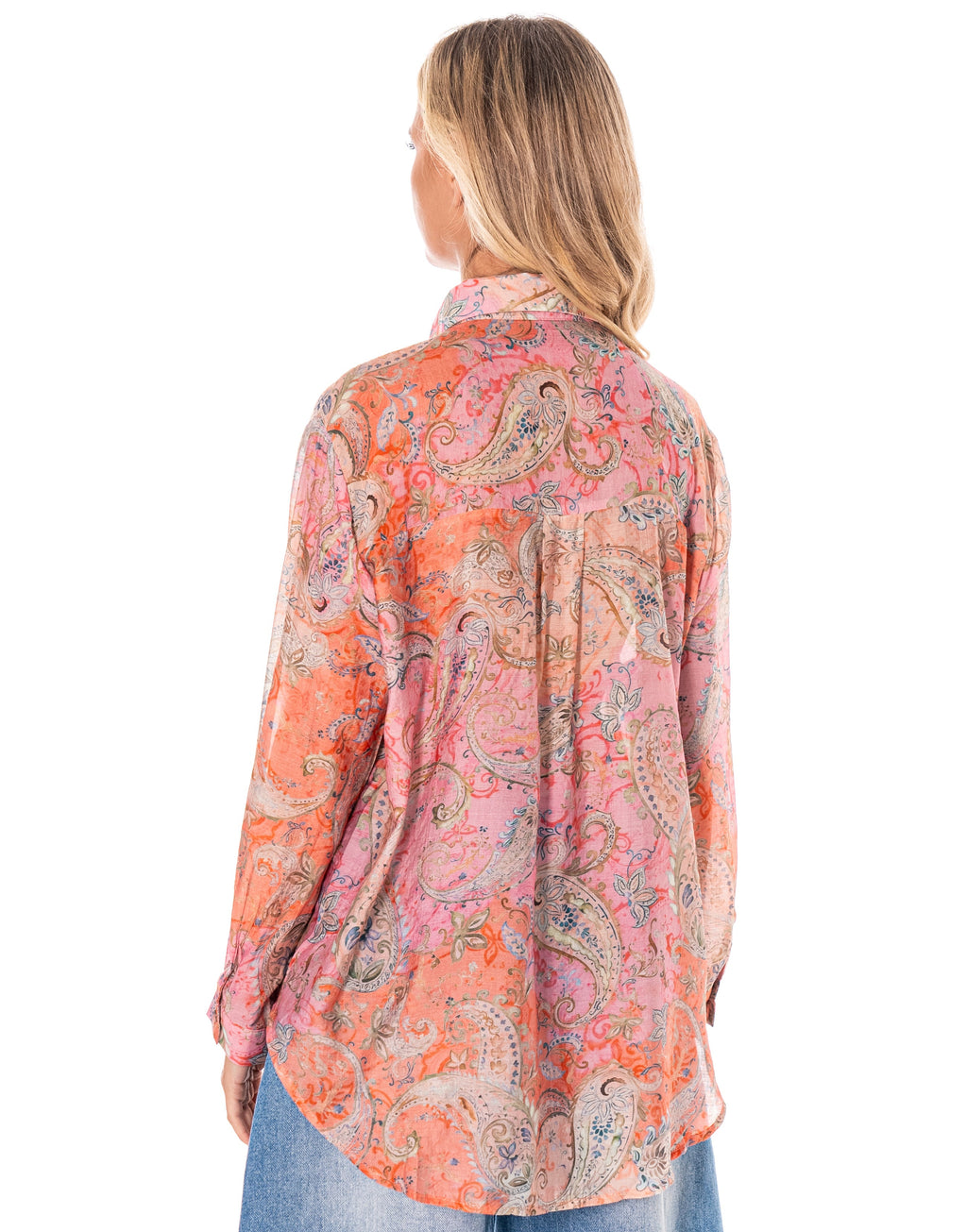 Paisley Print Button-Down Shirt - Multi