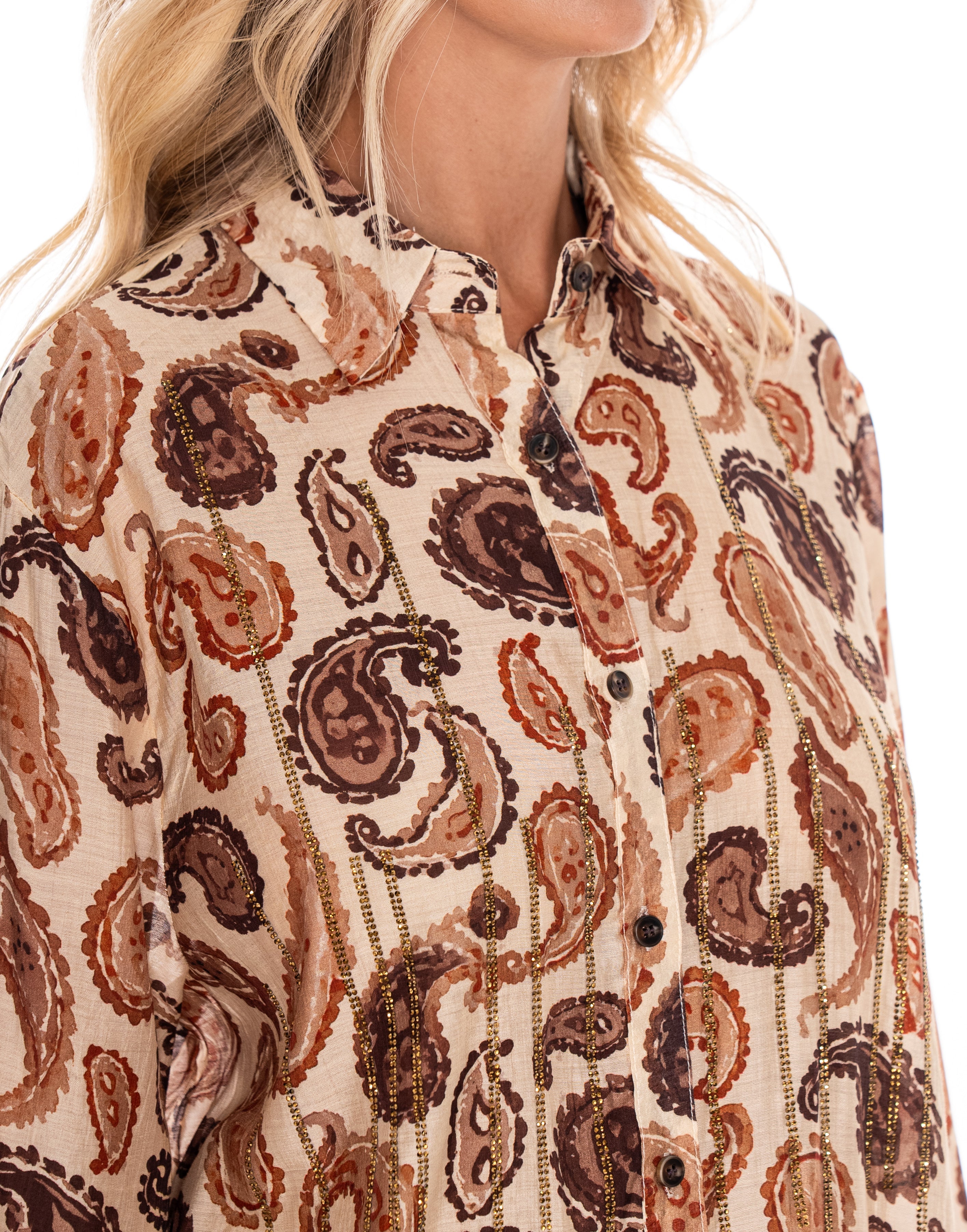 Paisley Long-Sleeve Blouse - Multi