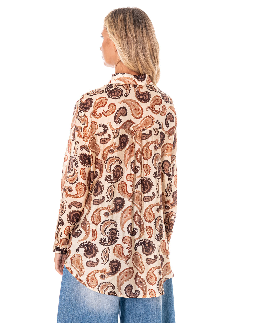 Paisley Long-Sleeve Blouse - Multi