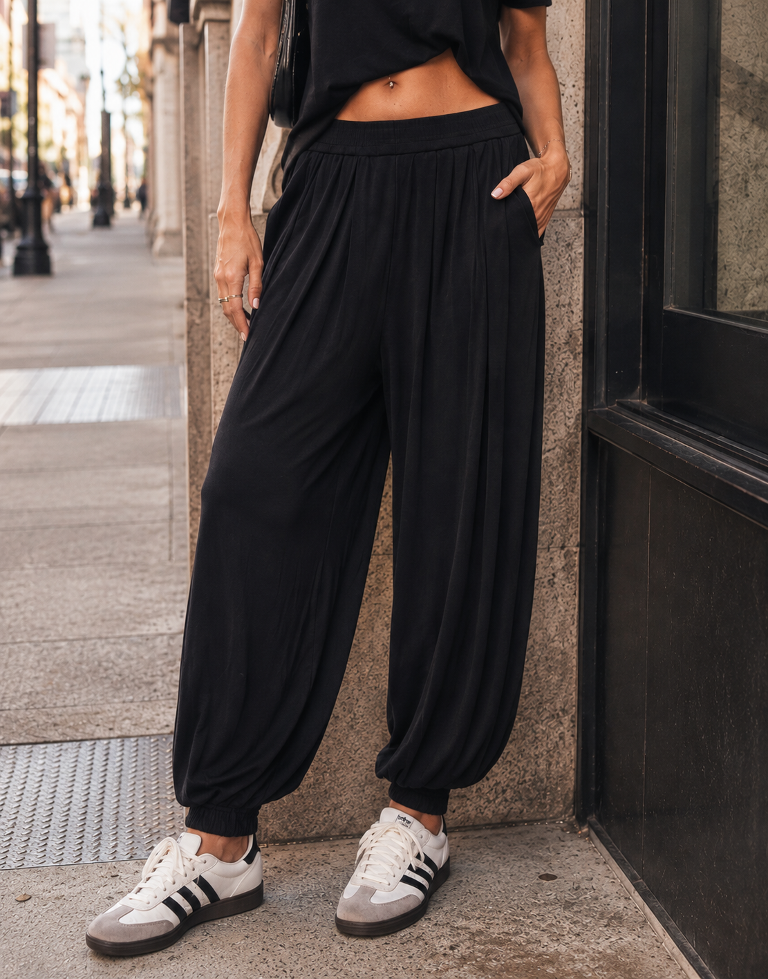 Loungewear Top And Pant Set - Black