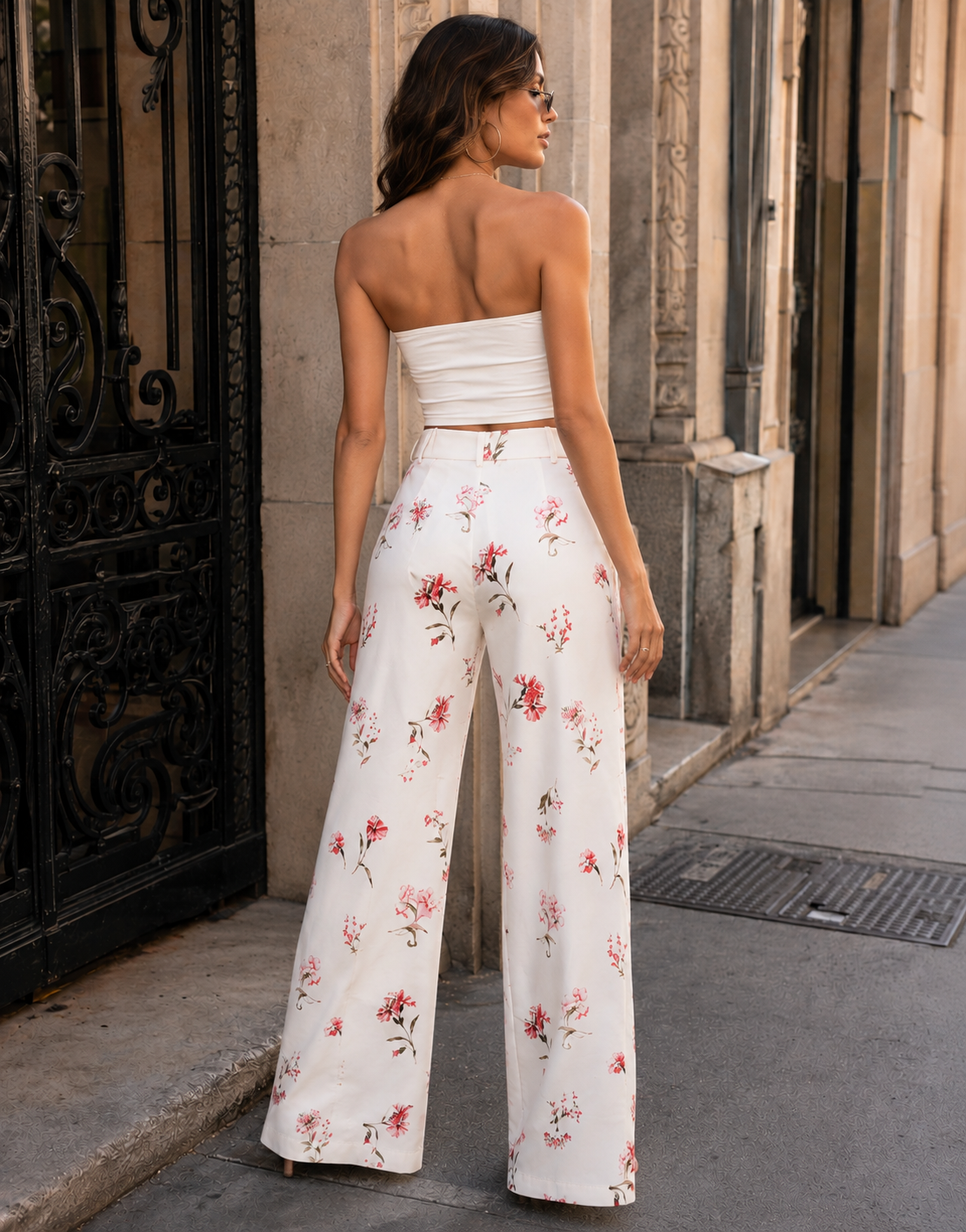 Floral Blazer Matching Set - White