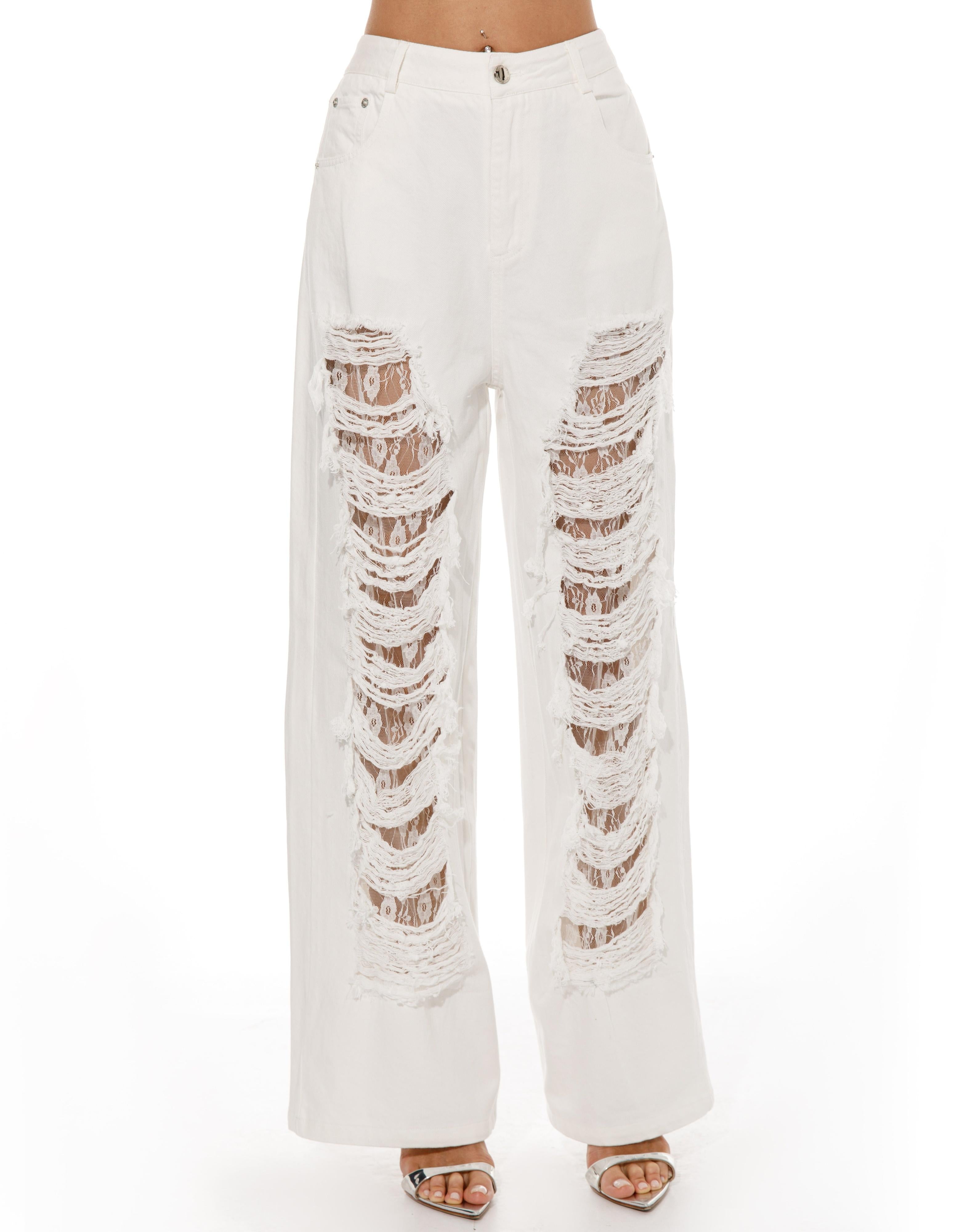 Lace Sleeveless Top - White