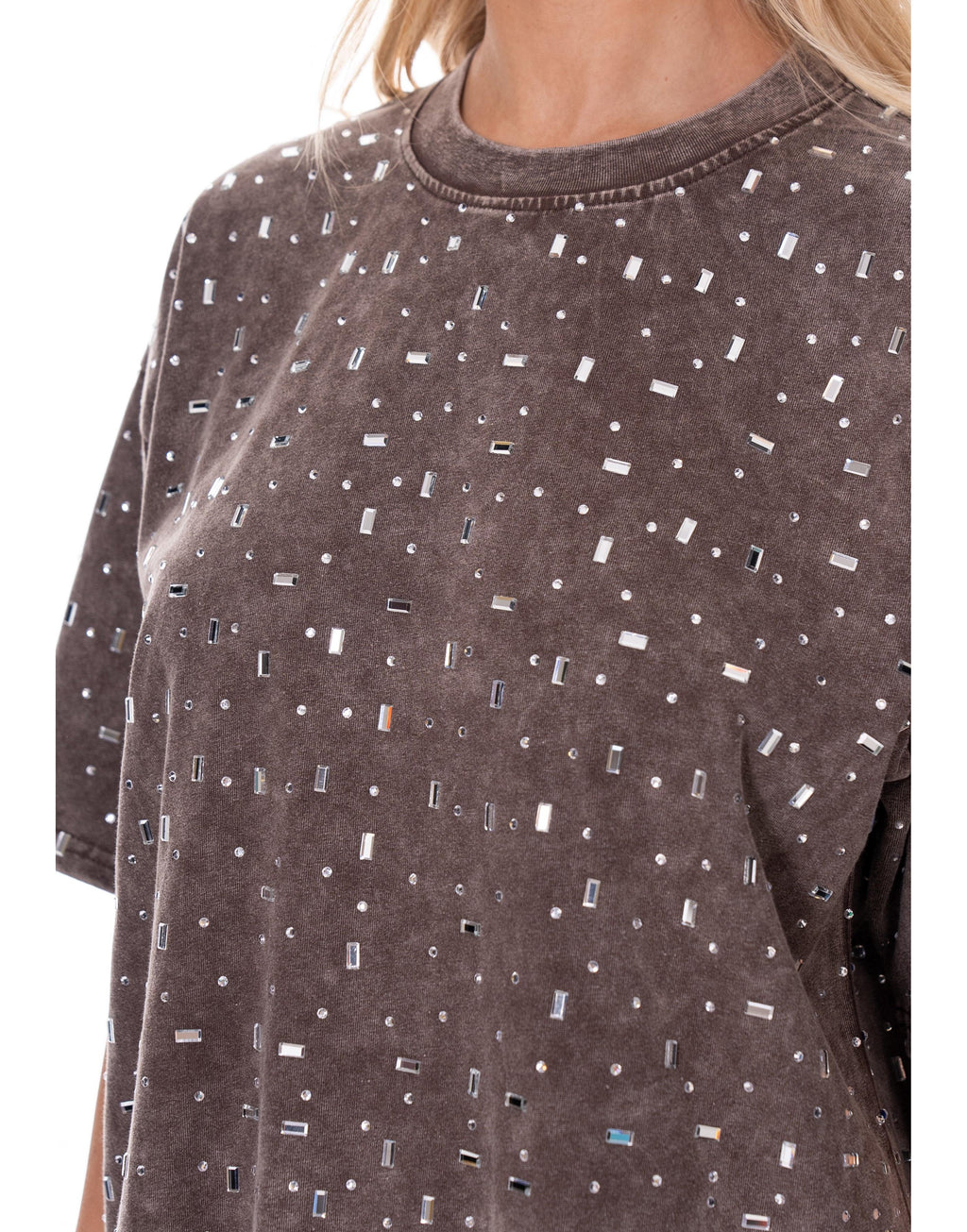 Pink Mini T-Shirt Dress - Brown