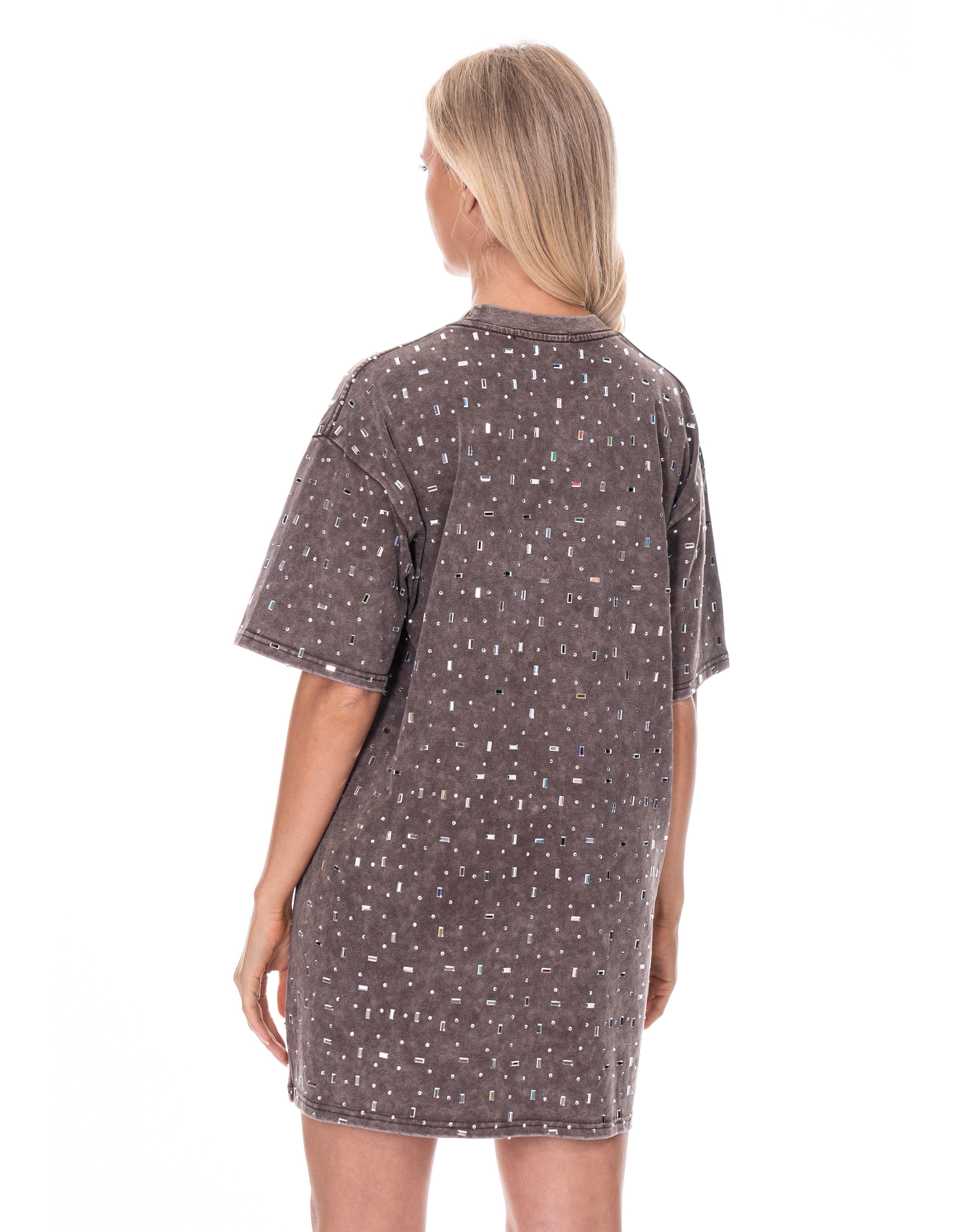 Pink Mini T-Shirt Dress - Brown