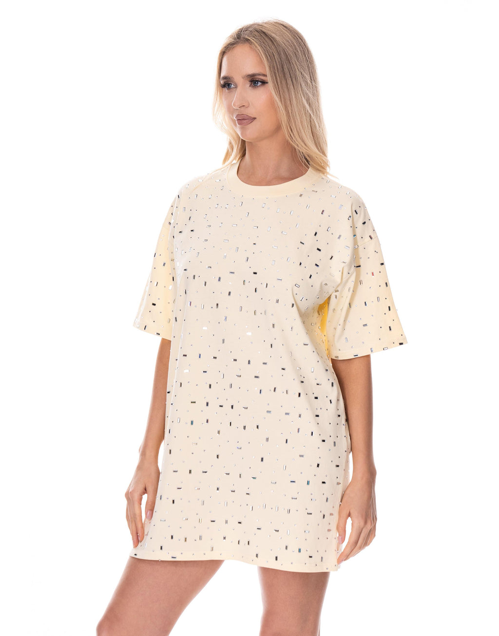 Pink Mini T-Shirt Dress - Yellow