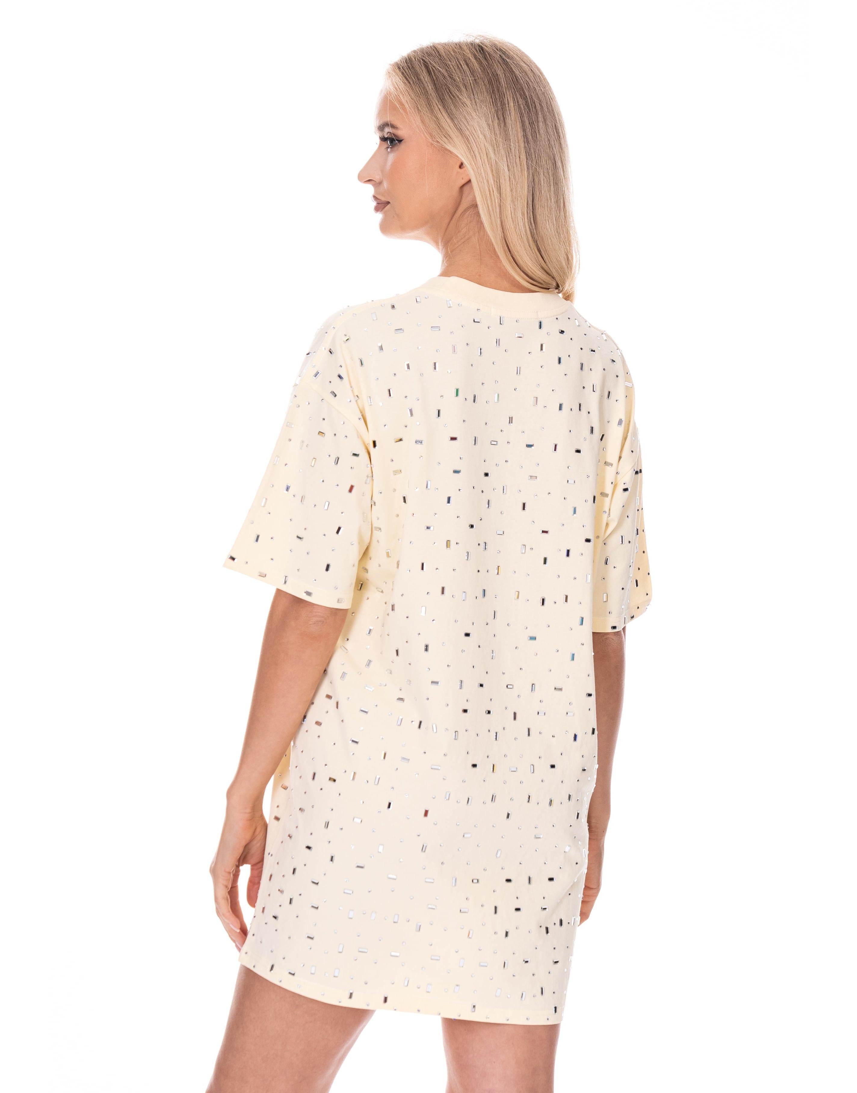 Pink Mini T-Shirt Dress - Yellow