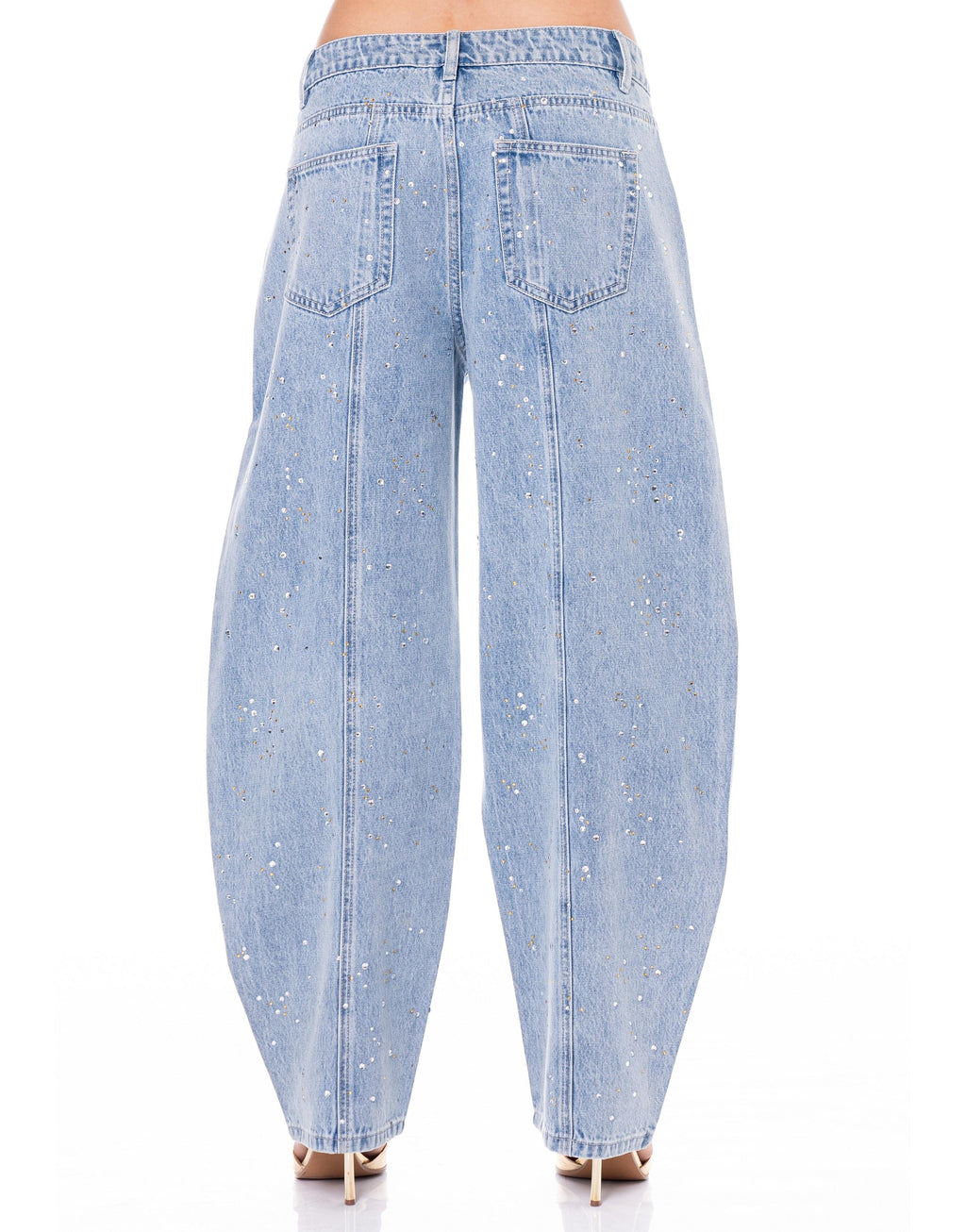 Wide-Leg Denim Jeans - Denim