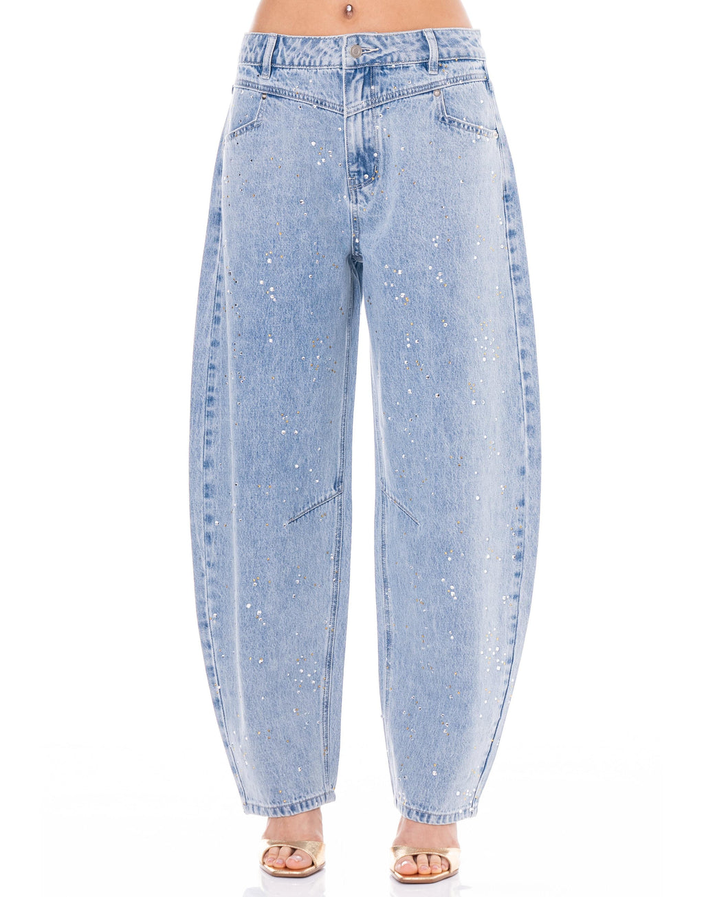 Wide-Leg Denim Jeans - Denim