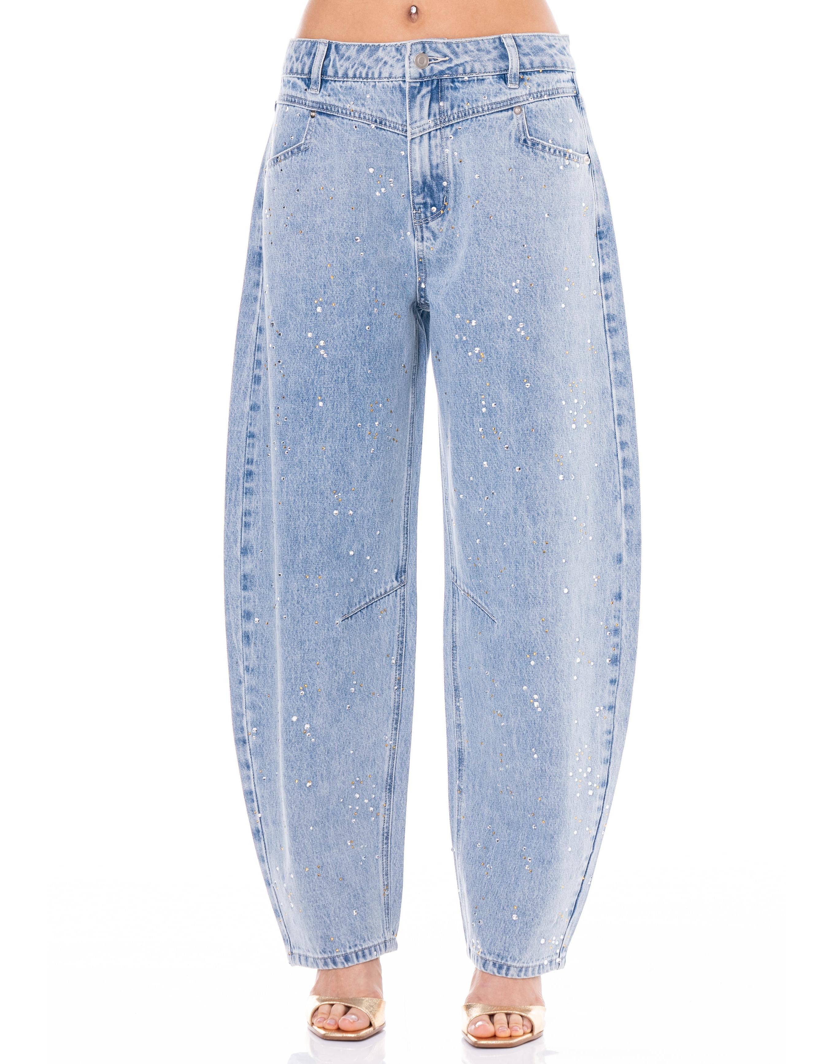 Wide-Leg Denim Jeans - Denim
