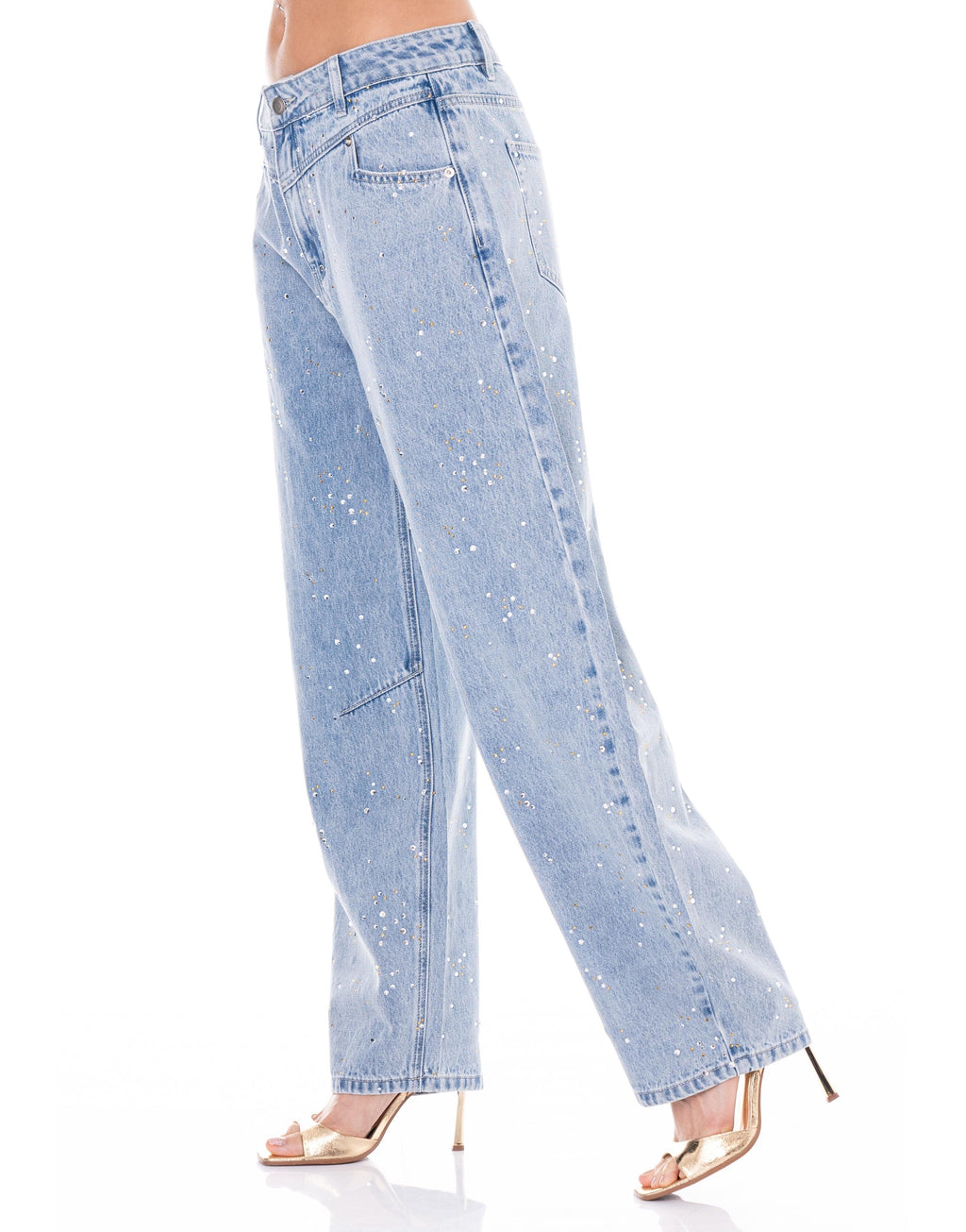 Wide-Leg Denim Jeans - Denim