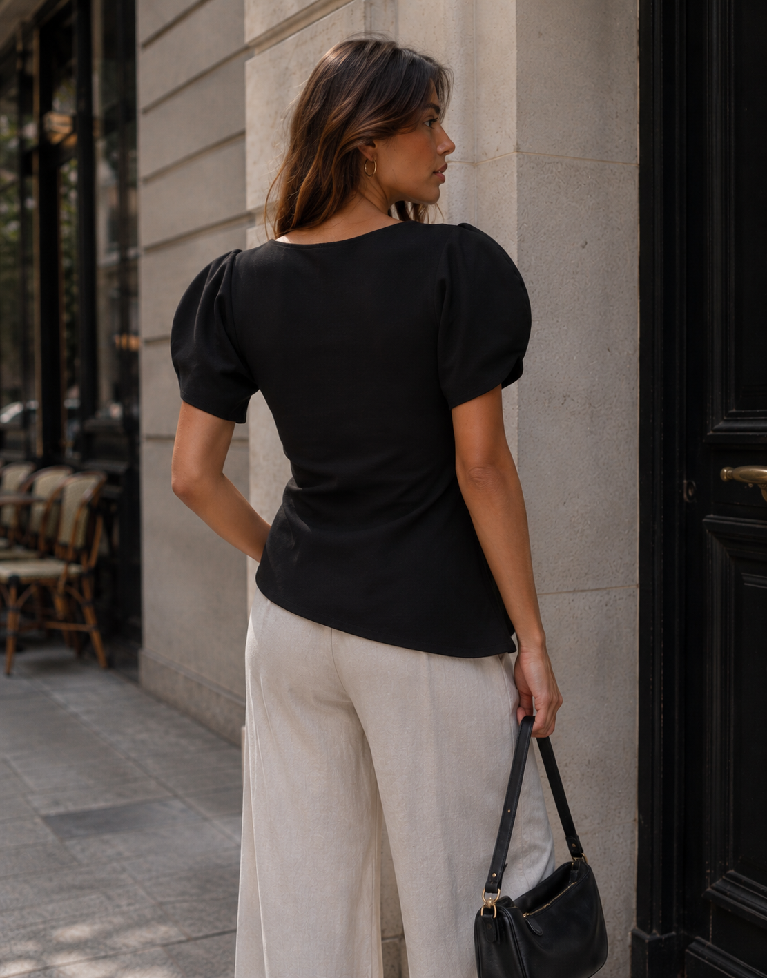 Asymmetrical Knit Top - Black