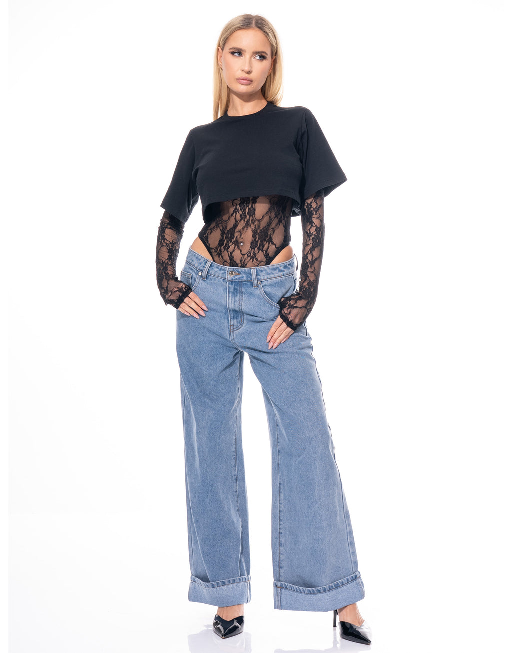 Boxy Cropped Tee - Black