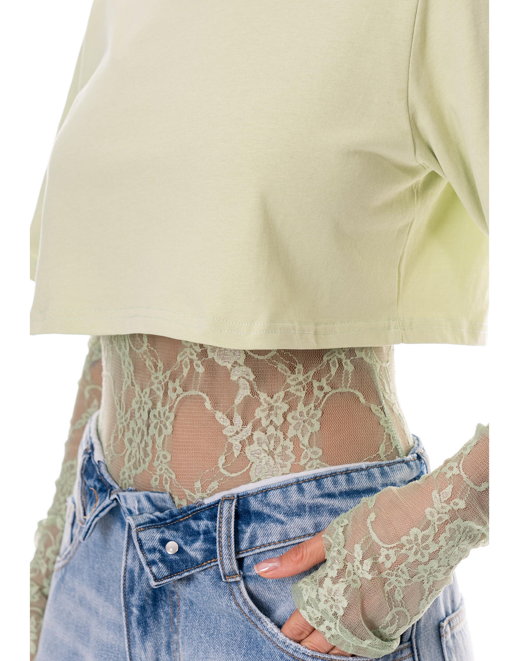 Boxy Cropped Tee - Green