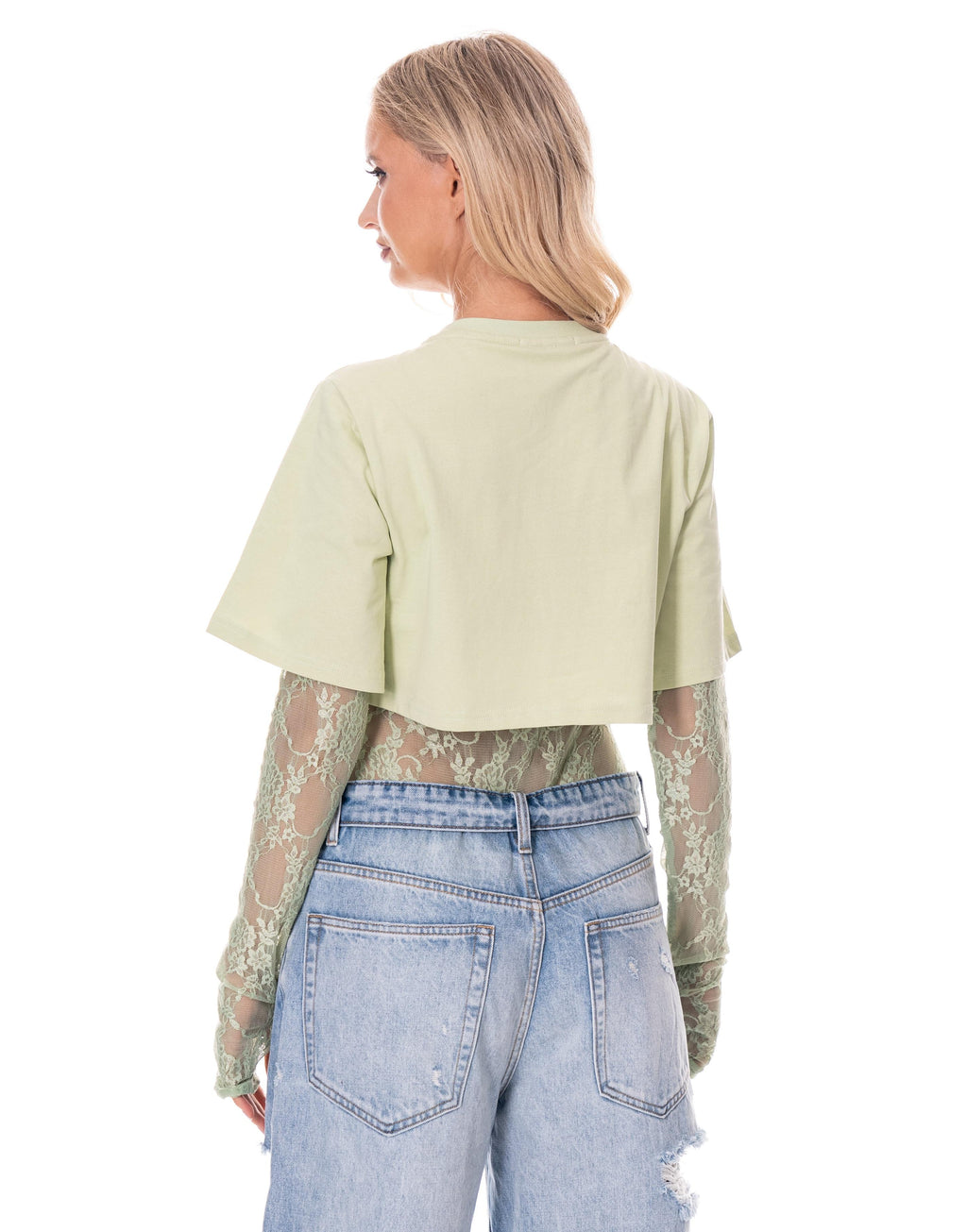 Boxy Cropped Tee - Green