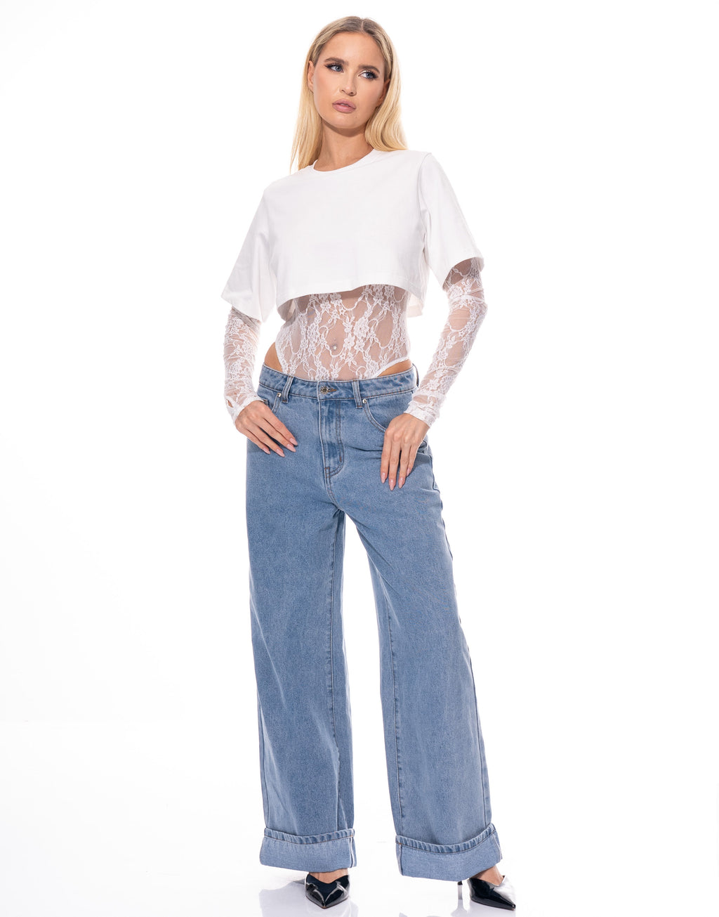 Boxy Cropped Tee - White