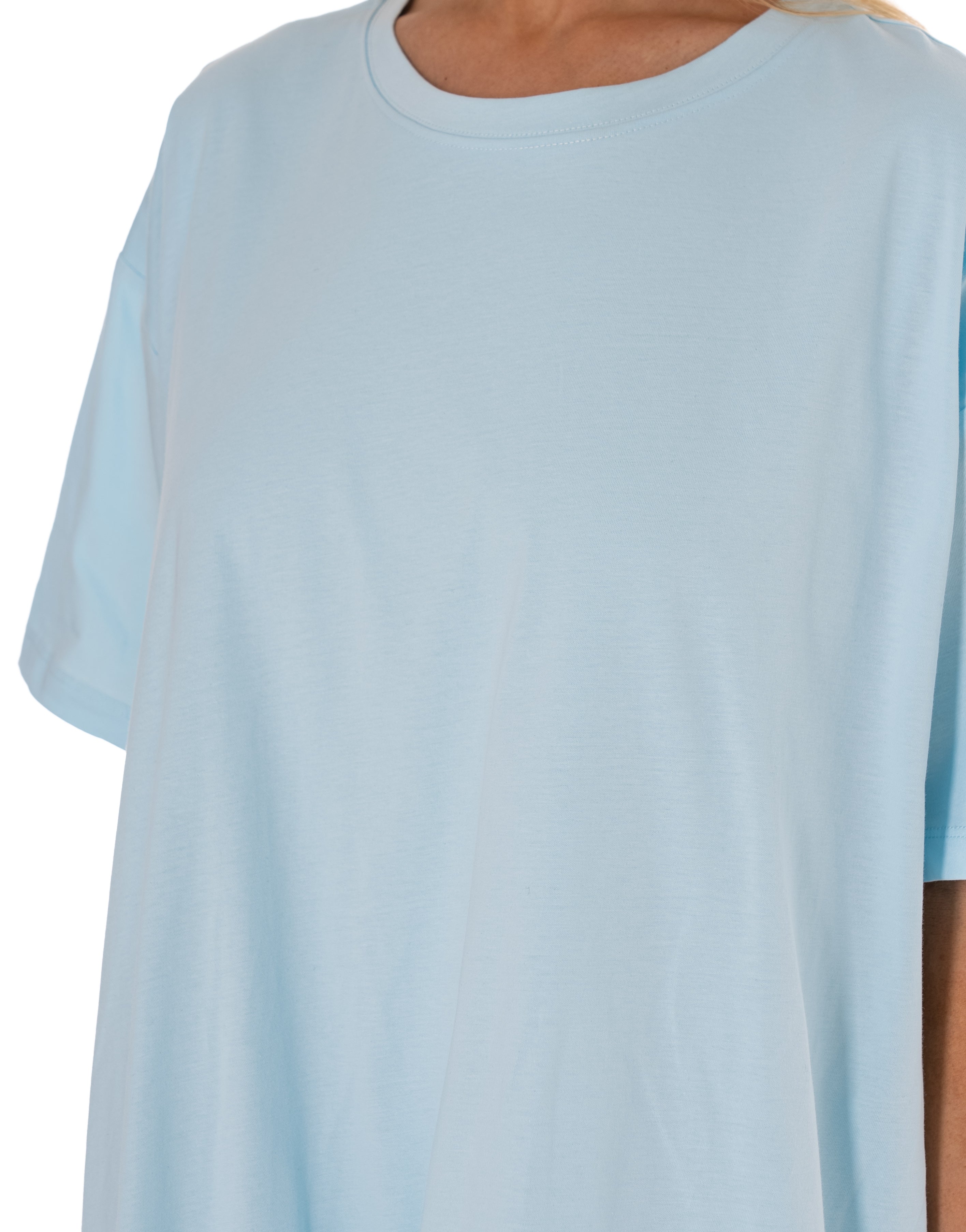Loose T-Shirt Mini Dress - Light Blue